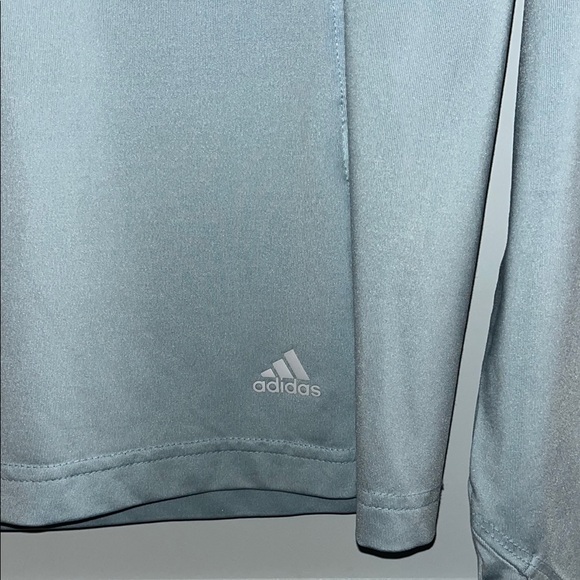 Adidas Light Blue Quarter-Zip Golf Pullover - Picture 2 of 4